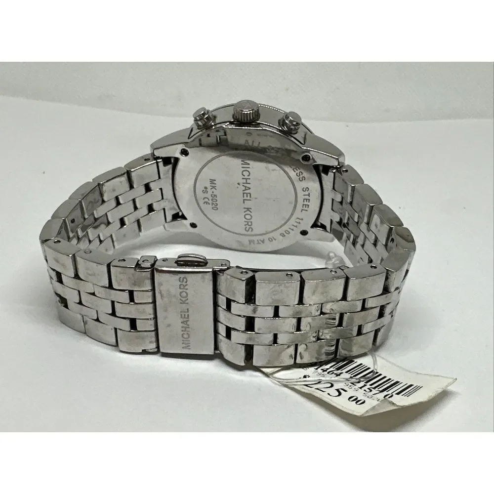 Michael Kors MK5020 Women's Silver Stainless Steel Analog Dial Wrist Watch NUL54
